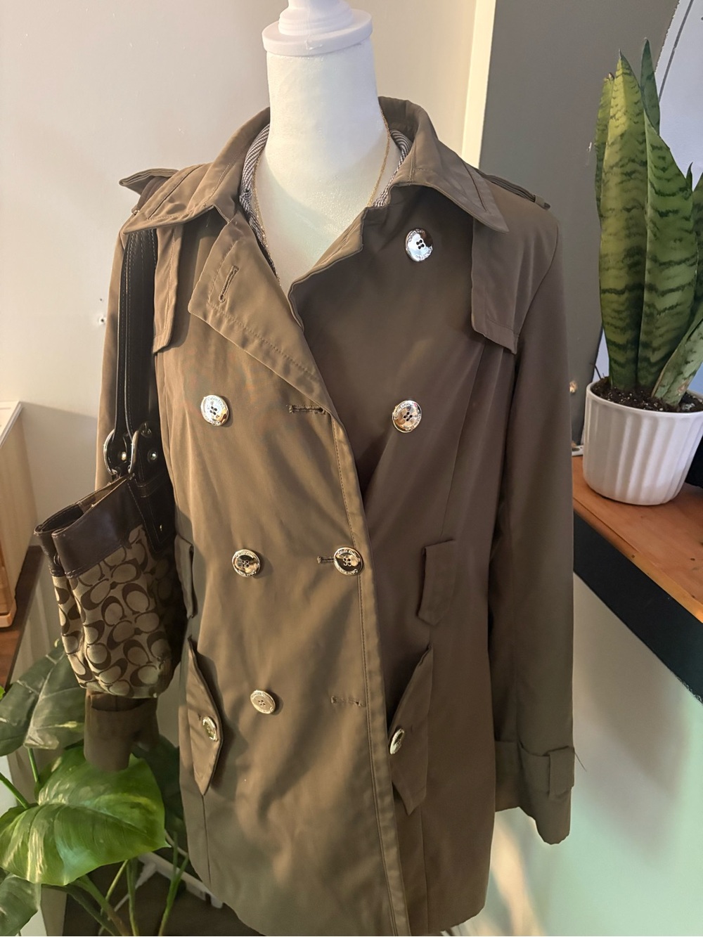 Calvin Klein Women’s Brown Trench Coat - Picture 2 of 5